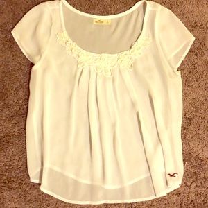 White cap sleeve blouse by Hollister